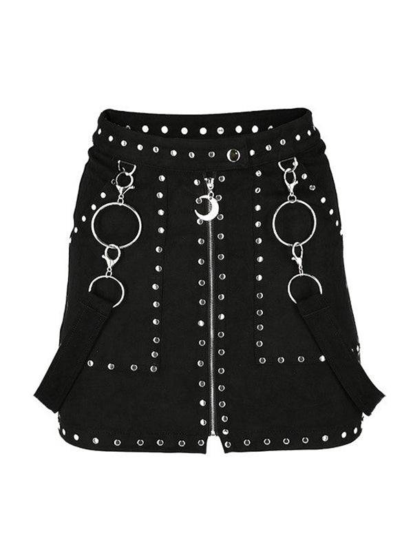 Restyle Studded Rok M / L / XL - DivineDarkness- Online shop voor Gothic en Alternatieve Kleding!