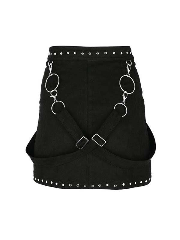 Restyle Studded Rok M / L / XL - DivineDarkness- Online shop voor Gothic en Alternatieve Kleding!