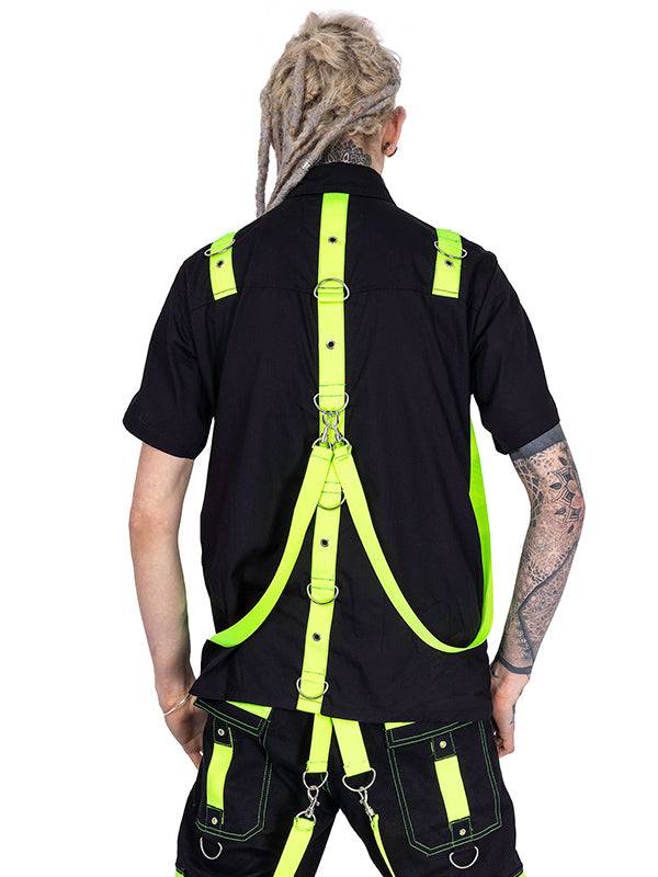 Neon Straps Top Zwart/Groen - DivineDarkness- Online shop voor Gothic en Alternatieve Kleding!